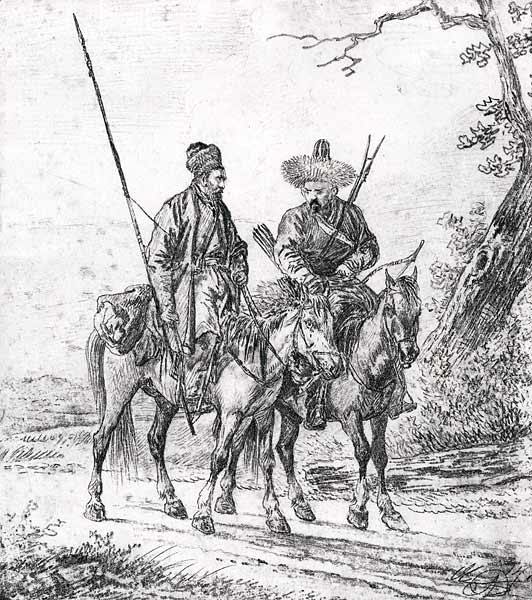 Two bashkirs horsemen
